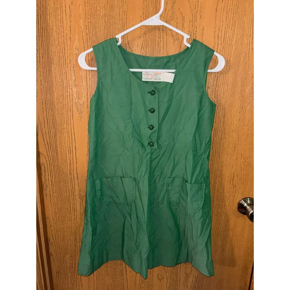 Vintage Girl Scouts 1970’s green jumper with pants (size 12)